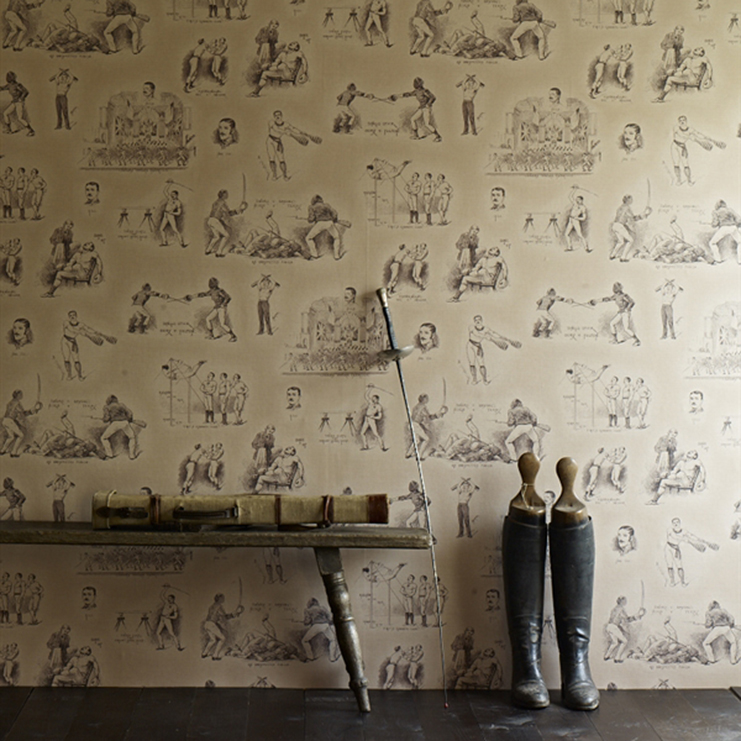 Фото Обои с рисунком - Туаль - стиль Английская классика - Бежевые - Купить в Интернет-магазине Фото Обои с рисунком - Туаль - стиль Английская классика - Бежевые - Купить в Интернет-магазине