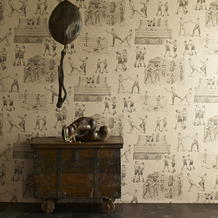 Фото Обои с рисунком - Туаль - стиль Английская классика - Бежевые - Купить в Интернет-магазине