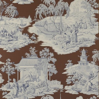 Фото Обои с рисунком - Туаль - стиль Английская классика - Коричневые - Купить в Интернет-магазине