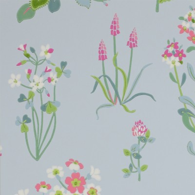 Фото Обои с рисунком - Цветы - стиль Английская классика - Голубы - Купить в Интернет-магазине