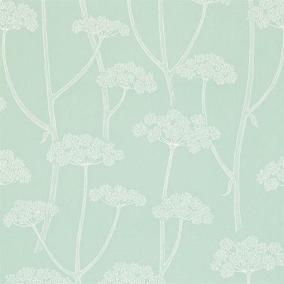 Фото Обои с рисунком - Растение - стиль Английская классика - Бирюзовые - Купить в Интернет-магазине