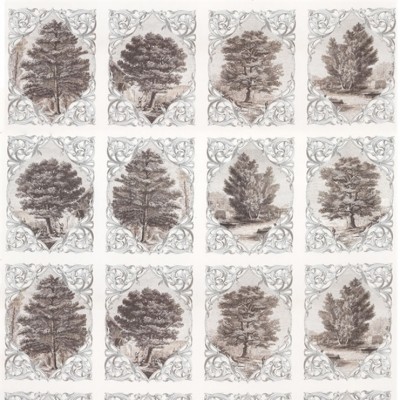 Фото Ткань портьерная с рисунком - Крупный декор - стиль Английский - Белый - Купить в Интернет-магазине