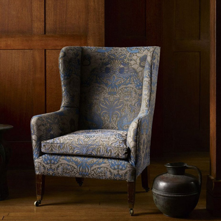 Фото Ткань портьерная с рисунком - Орнамент - стиль Английский - Серый - Купить в Интернет-магазине Фото Ткань портьерная с рисунком - Орнамент - стиль Английский - Серый - Купить в Интернет-магазине