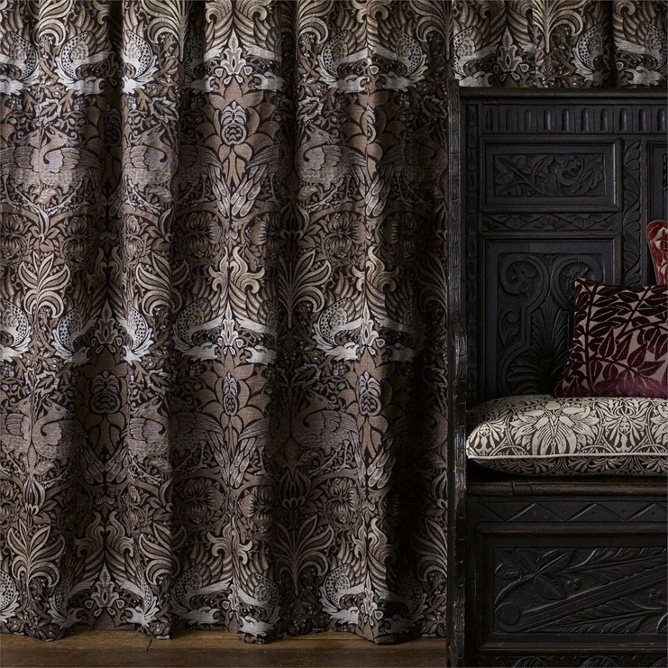 Фото Ткань портьерная с рисунком - Орнамент - стиль Английский - Серый - Купить в Интернет-магазине Фото Ткань портьерная с рисунком - Орнамент - стиль Английский - Серый - Купить в Интернет-магазине