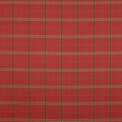 Фото Ткань портьерная с рисунком - Клетка - стиль Английский - Красная - Купить в Интернет-магазине