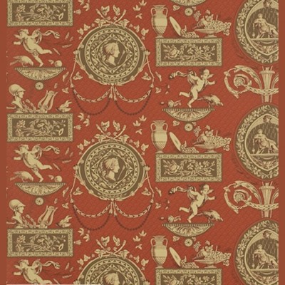 Фото Обои с рисунком - Крупный декор - стиль Английская классика - Красные - Купить в Интернет-магазине