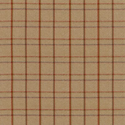 Фото Ткань портьерная с рисунком - Клетка - стиль Американский - Бежевая - Купить в Интернет-магазине