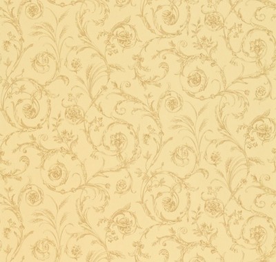 Фото Обои с рисунком - Завиток - стиль Английская классика - Желтые - Купить в Интернет-магазине