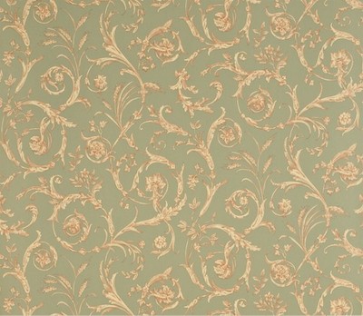 Фото Обои с рисунком - Завиток - стиль Английская классика - Зеленые - Купить в Интернет-магазине