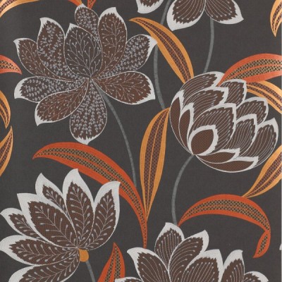 Фото Обои с рисунком - Цветы - стиль Современный - Черные - Купить в Интернет-магазине