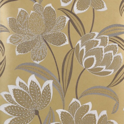 Фото Обои с рисунком - Цветы - стиль Современный - Золотые - Купить в Интернет-магазине