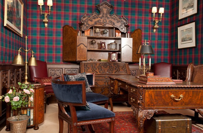 Американский стиль в интерьере кабинета